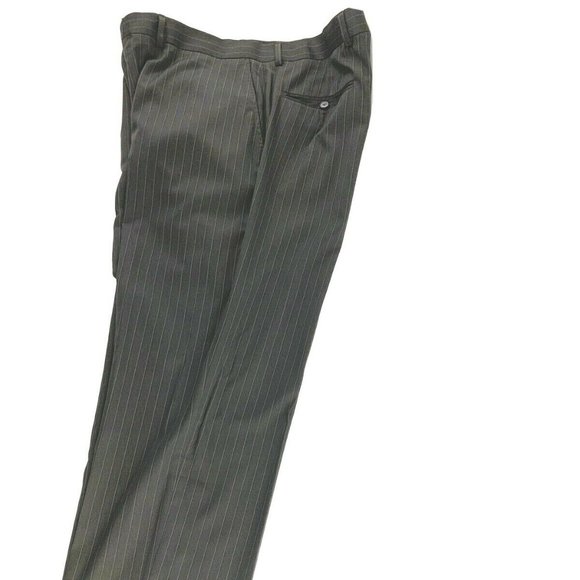 Stafford Men's Suit. Brown, Pin Striped. Pleated Pants. 42S Coat. 38 x 30 Pants. - Picture 2 of 12